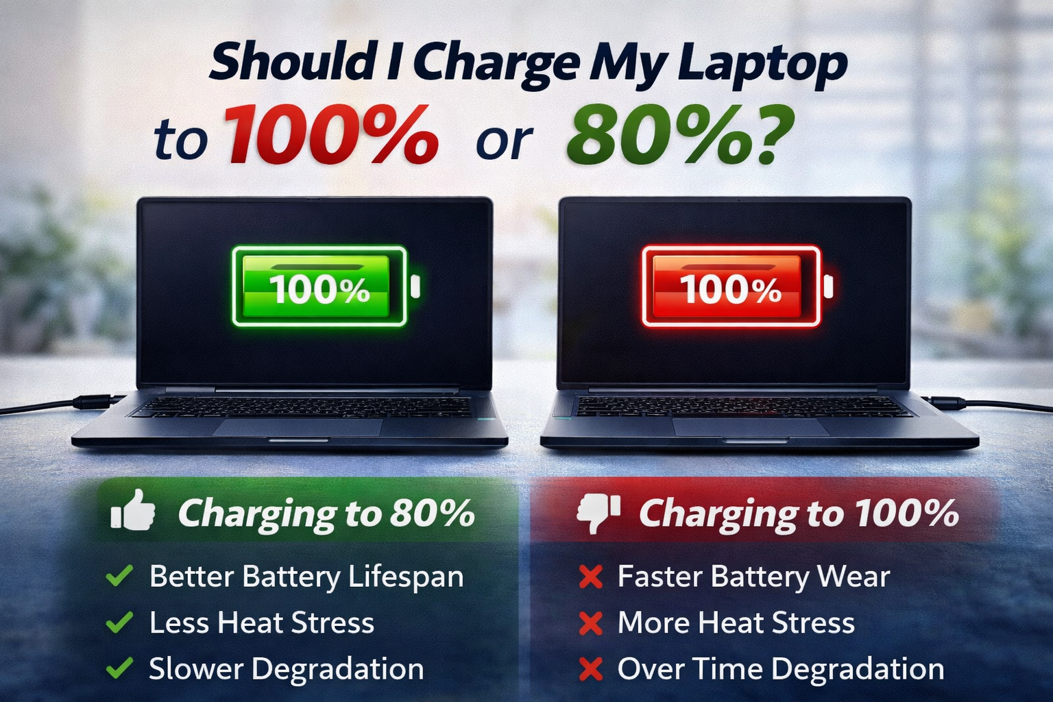 Should I Charge My Laptop to 100% or 80%?